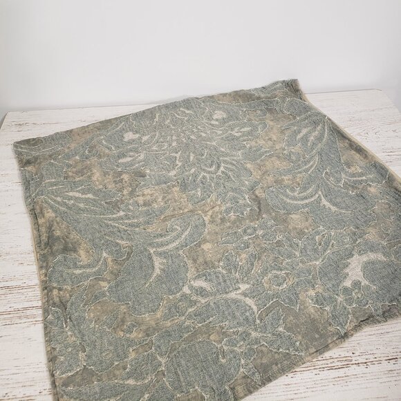 Pottery Barn  Blue Cotton Tapestry Pillow Sham  24" square with button closure - Picture 7 of 8